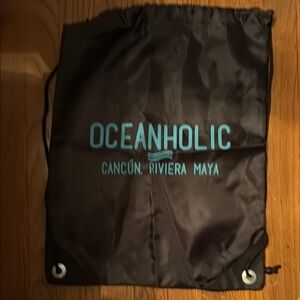 Black Drawstring Bag summer camp work travel packable Disney kids gym workout